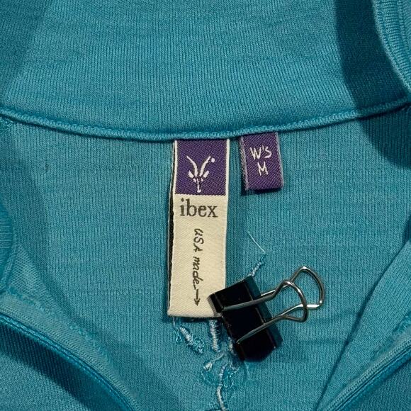 Ibex Top 1/4 Zip Merino Wool Base Layer Athleisure Outdoor Technical Blue Medium - Picture 3 of 7